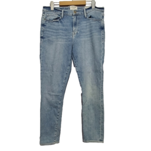 FRAME le skinny de Jeanne cropped light wash blue midrise casual jeans, size 31
